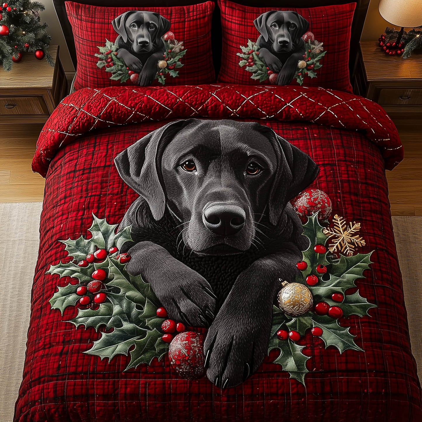 Festive Labrador Duvet Cover Set GFTONT5123
