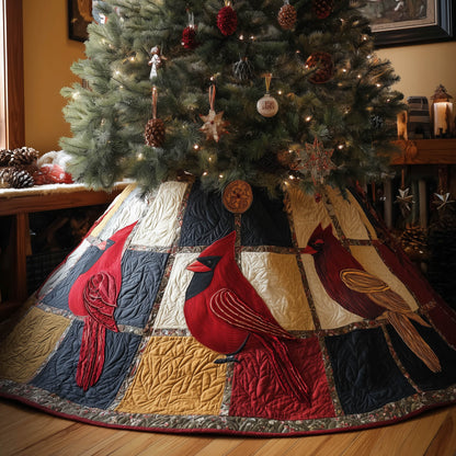 Festive Cardinal Quilted Tree Skirt GFTONT5539