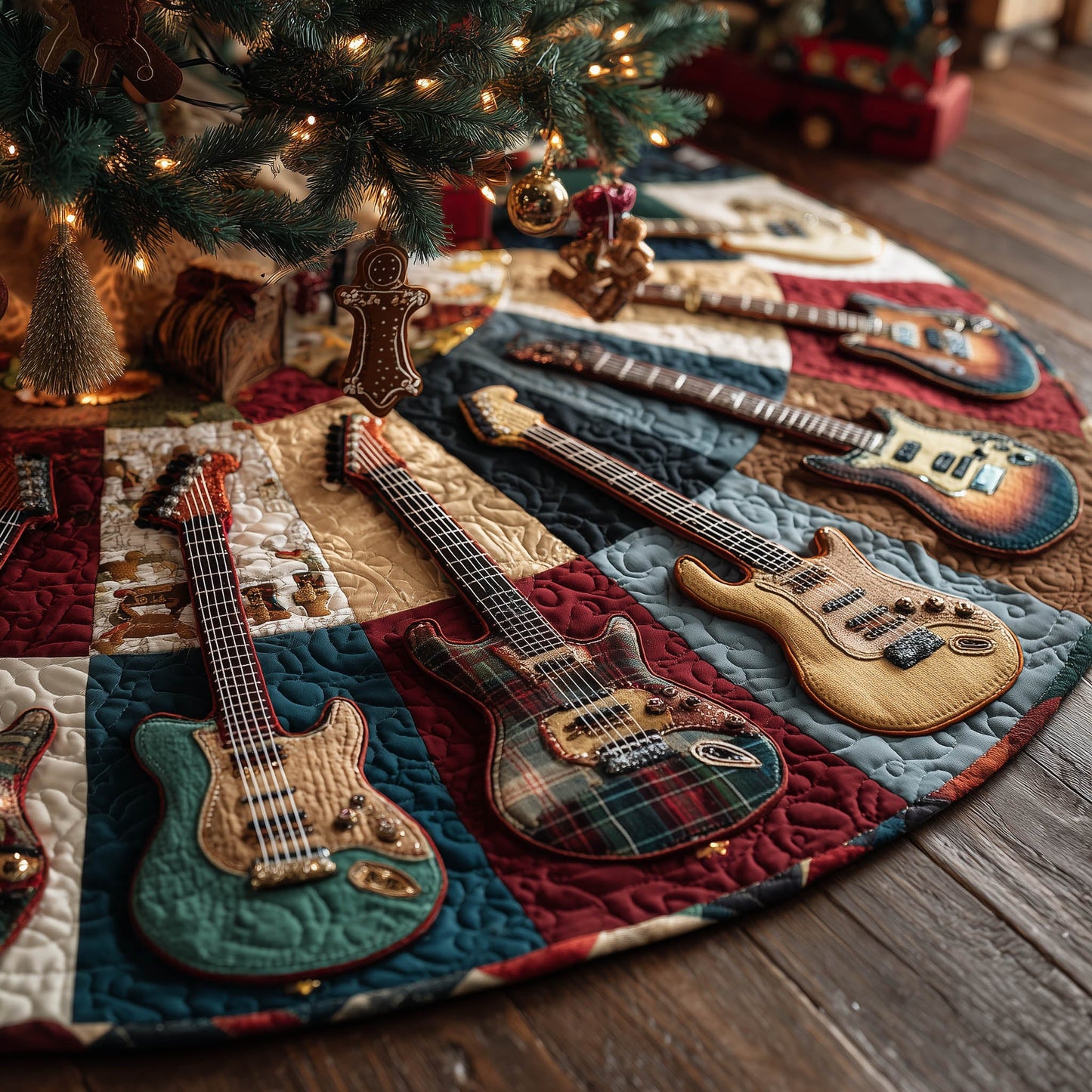 Retro Melody Quilted Tree Skirt GFTONT5592