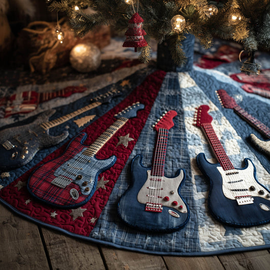 Stylish Guitarist Quilted Tree Skirt GFTONT5594