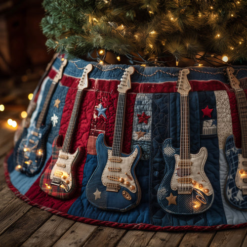 Stylish Guitarist Quilted Tree Skirt GFTONT5595