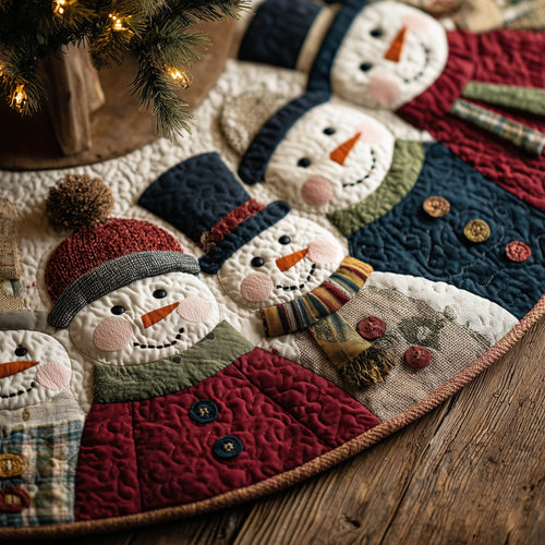 Snowmen Assemble Quilted Tree Skirt GFTONT5597