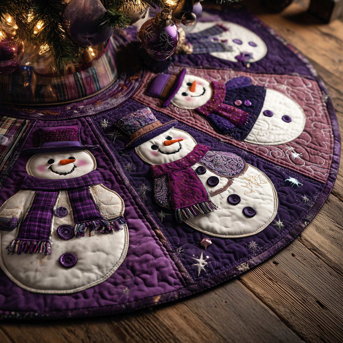 Snowmen Assemble Quilted Tree Skirt GFTONT5598