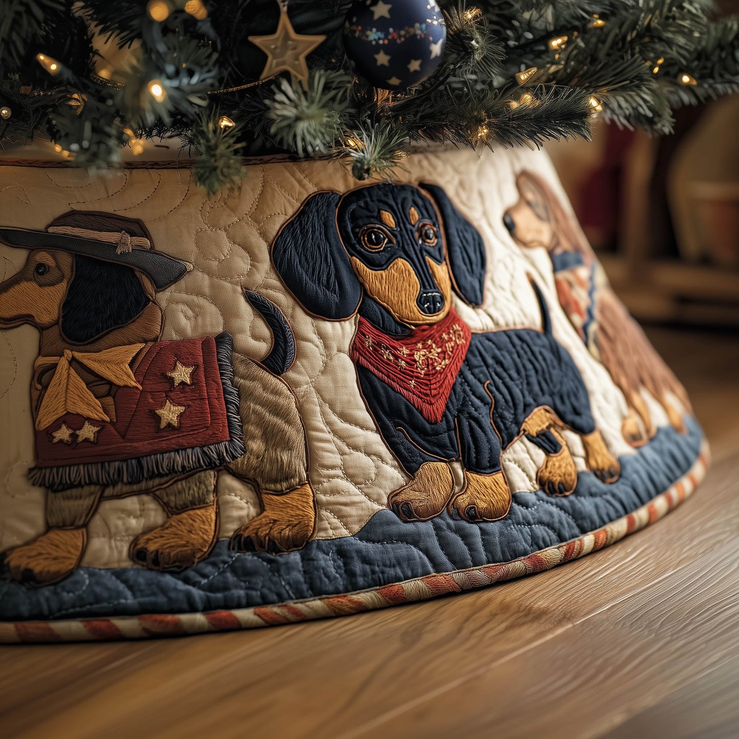 Dachshund Joy Quilted Tree Skirt GFTONT5605