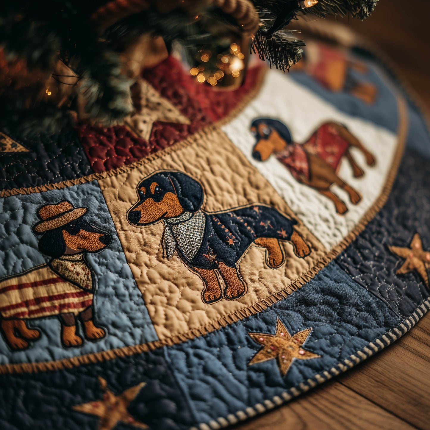 Dachshund Joy Quilted Tree Skirt GFTONT5606