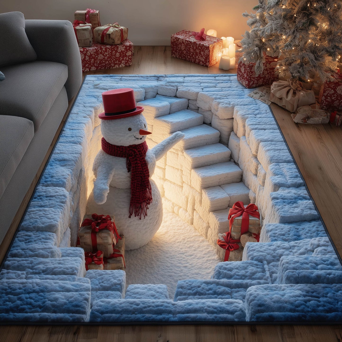 Winter Snowman Area Rug GFTONT5626