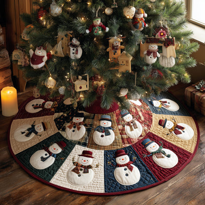 Festive Snowman Quilted Tree Skirt GFTONT5641