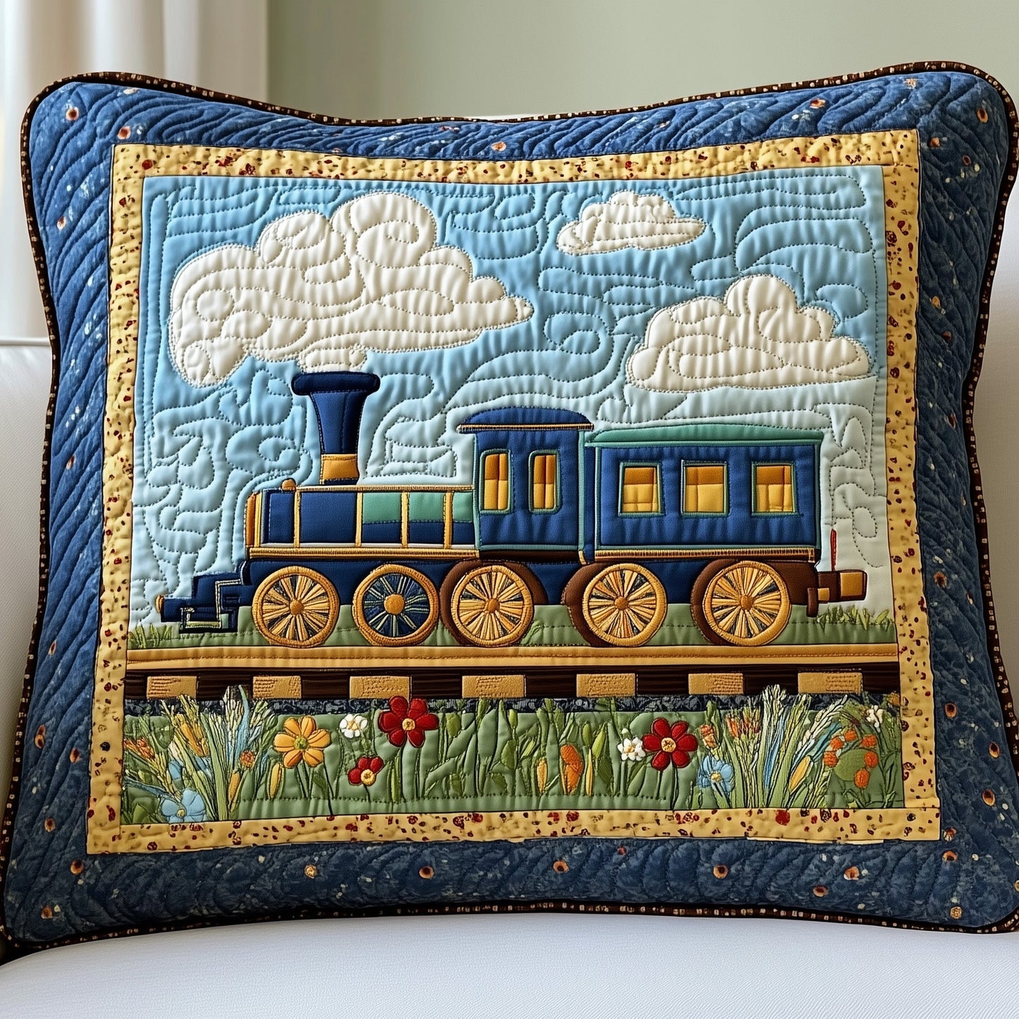 Train Quilted Pillow Case GFTONT564