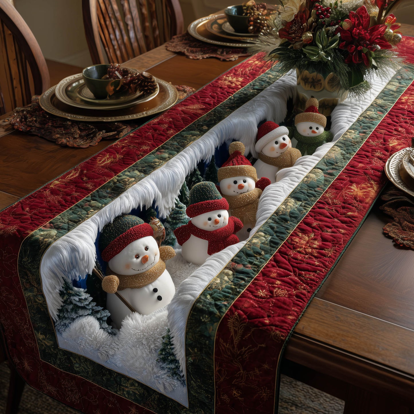 Winter Snowman Quilted Table Runner GFTONT5650