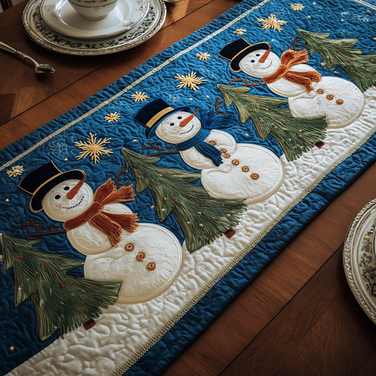 Yuletide Snowman Quilted Table Runner GFTONT5653
