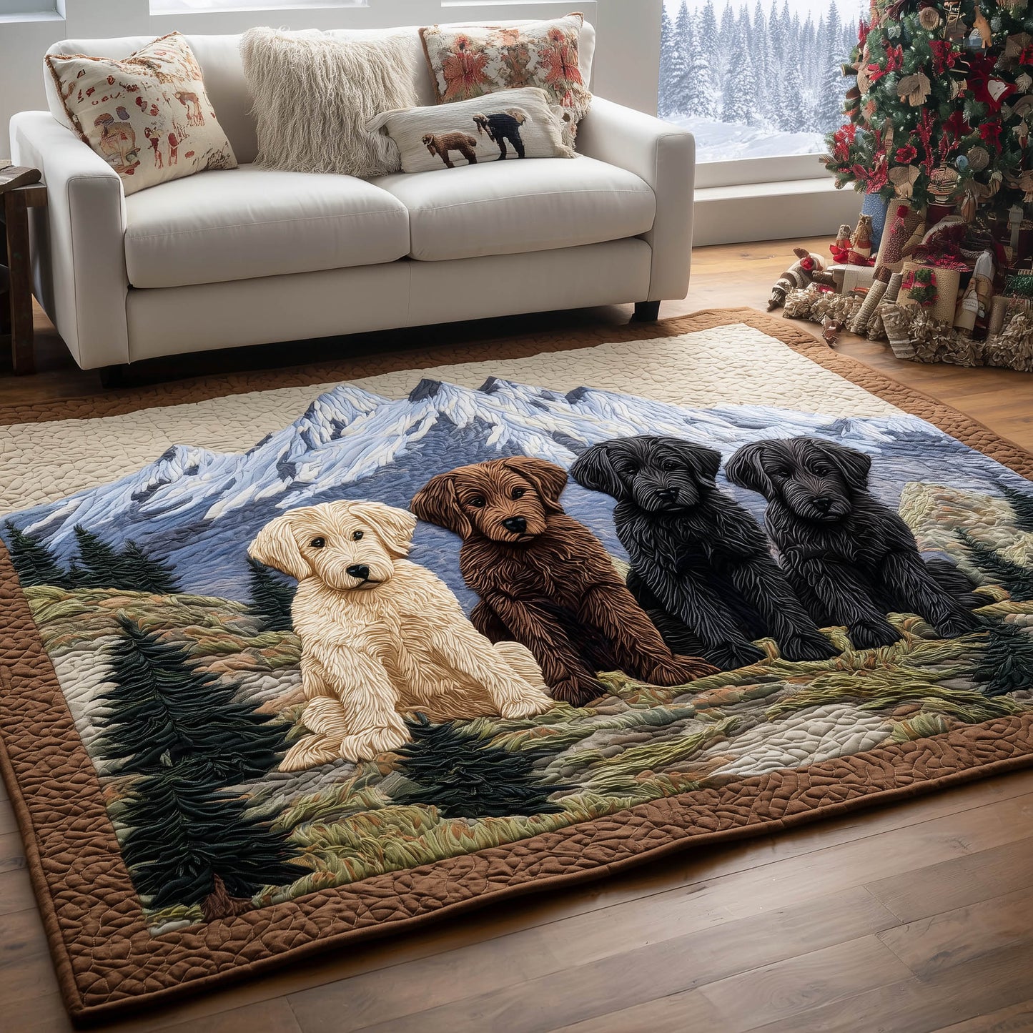 Golden Retriever Gang Area Rug GFTONT5664