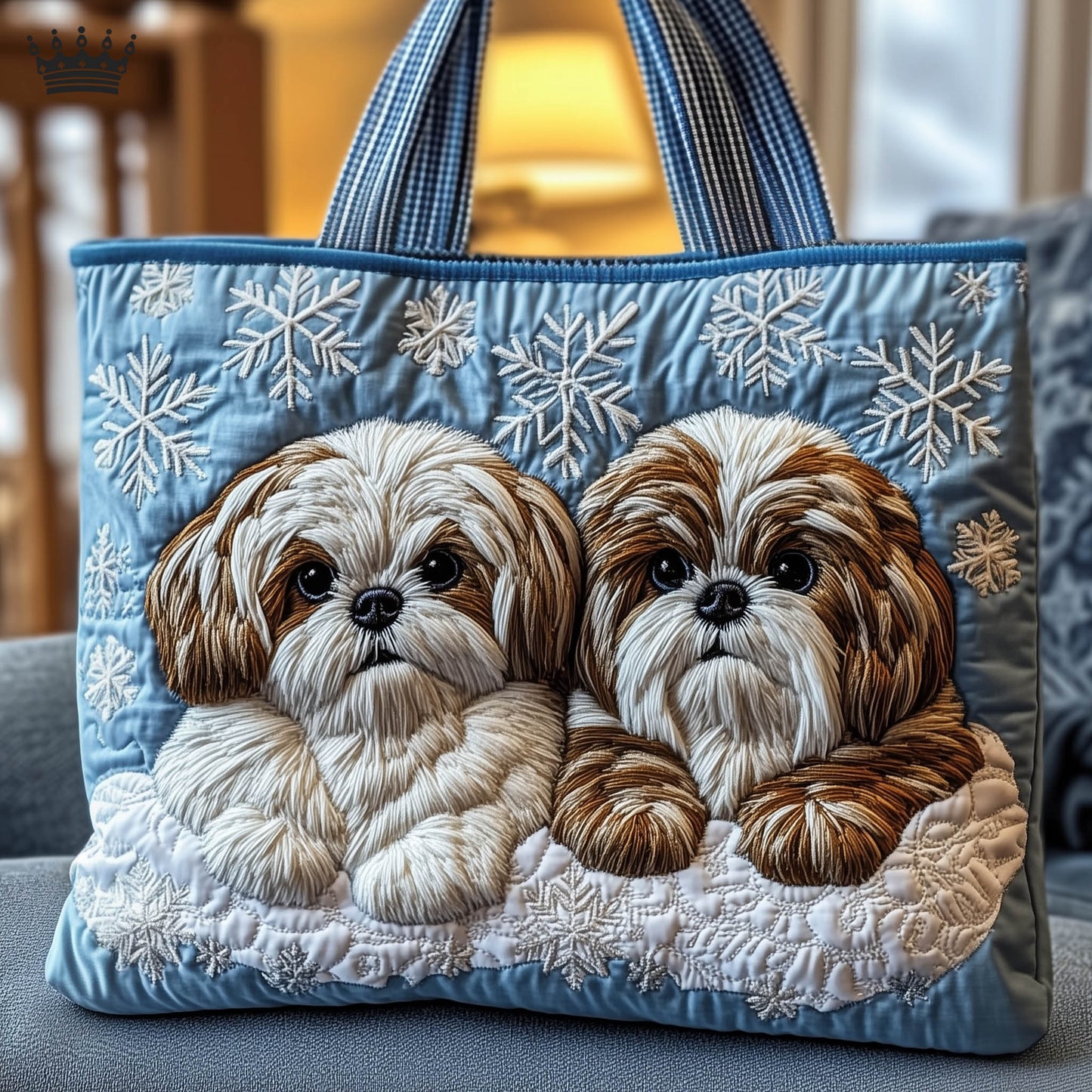 Festive Shih Tzu Quilted Tote Bag GFTONT5669