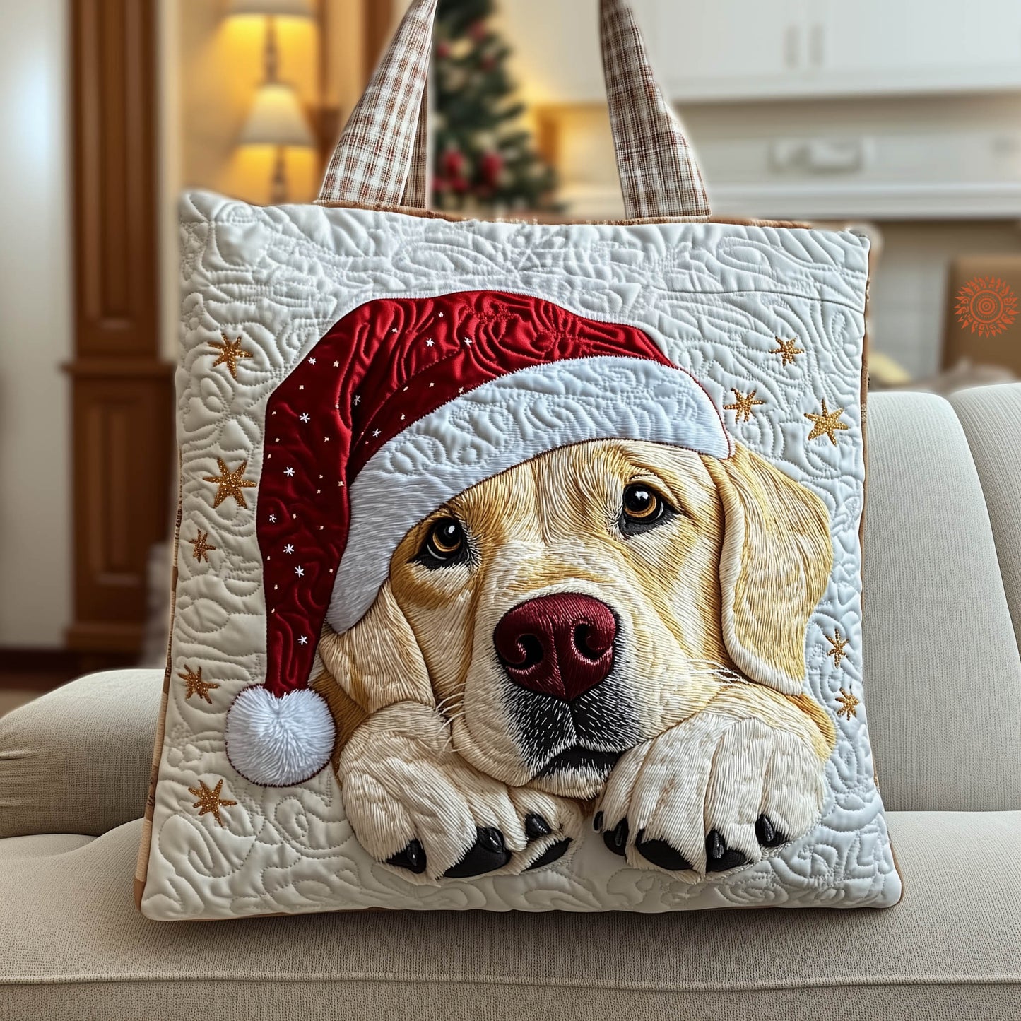 Festive Labrador Quilted Tote Bag GFTONT5675