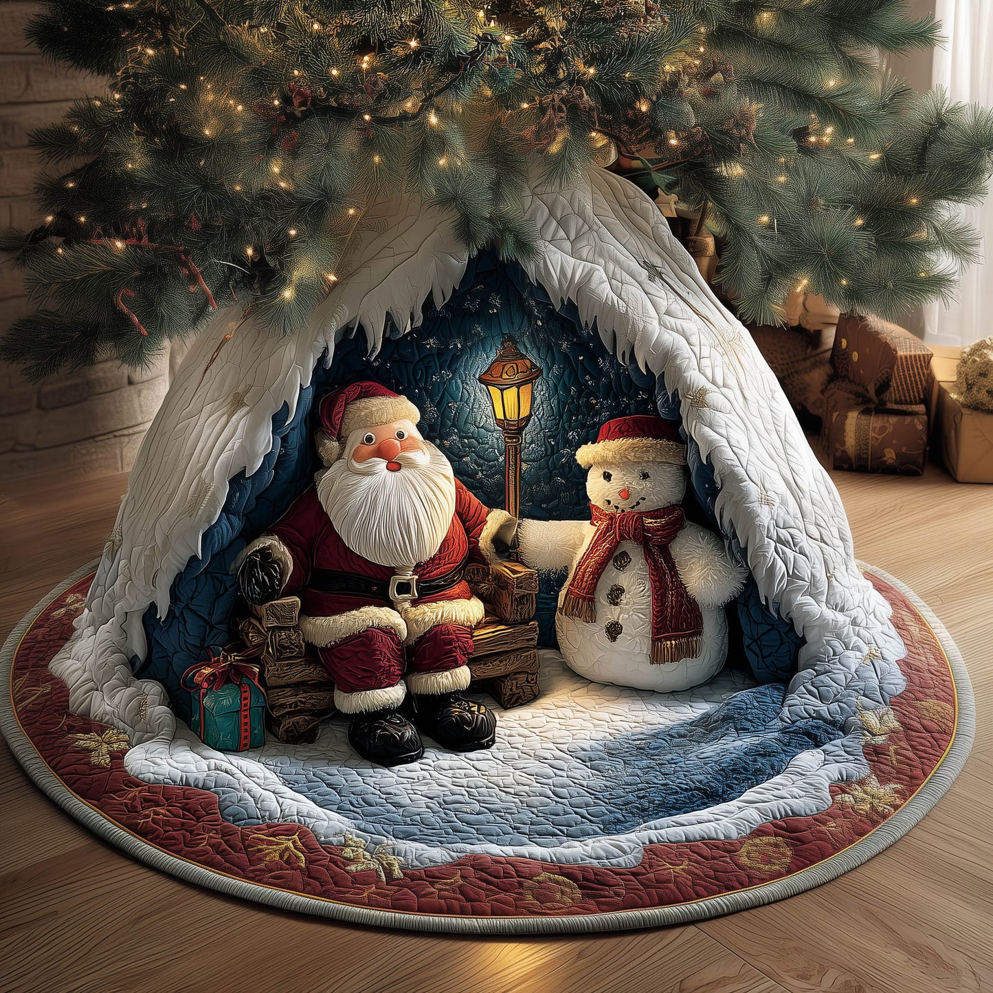 Santa Best Friend Quilted Tree Skirt GFTONT5682