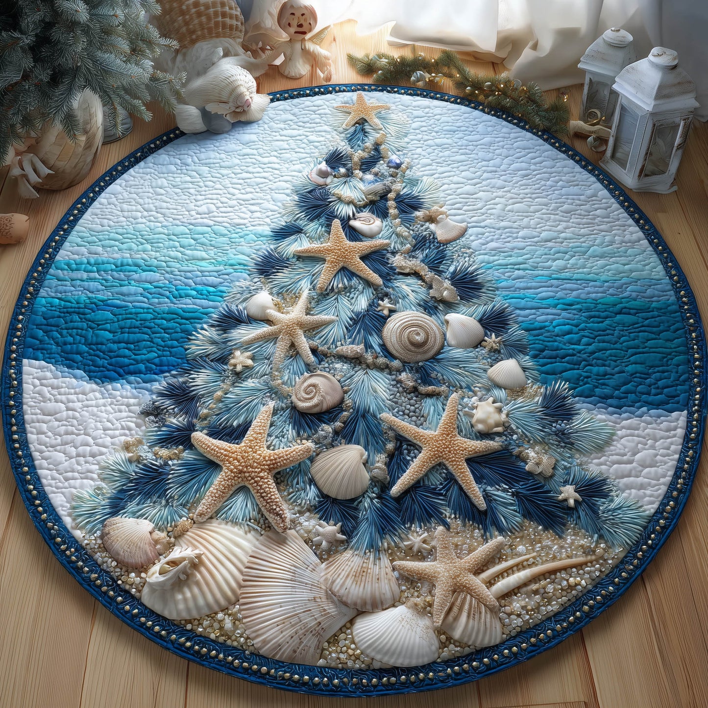 Oceanic Evergreen Quilted Round Mat GFTONT5701