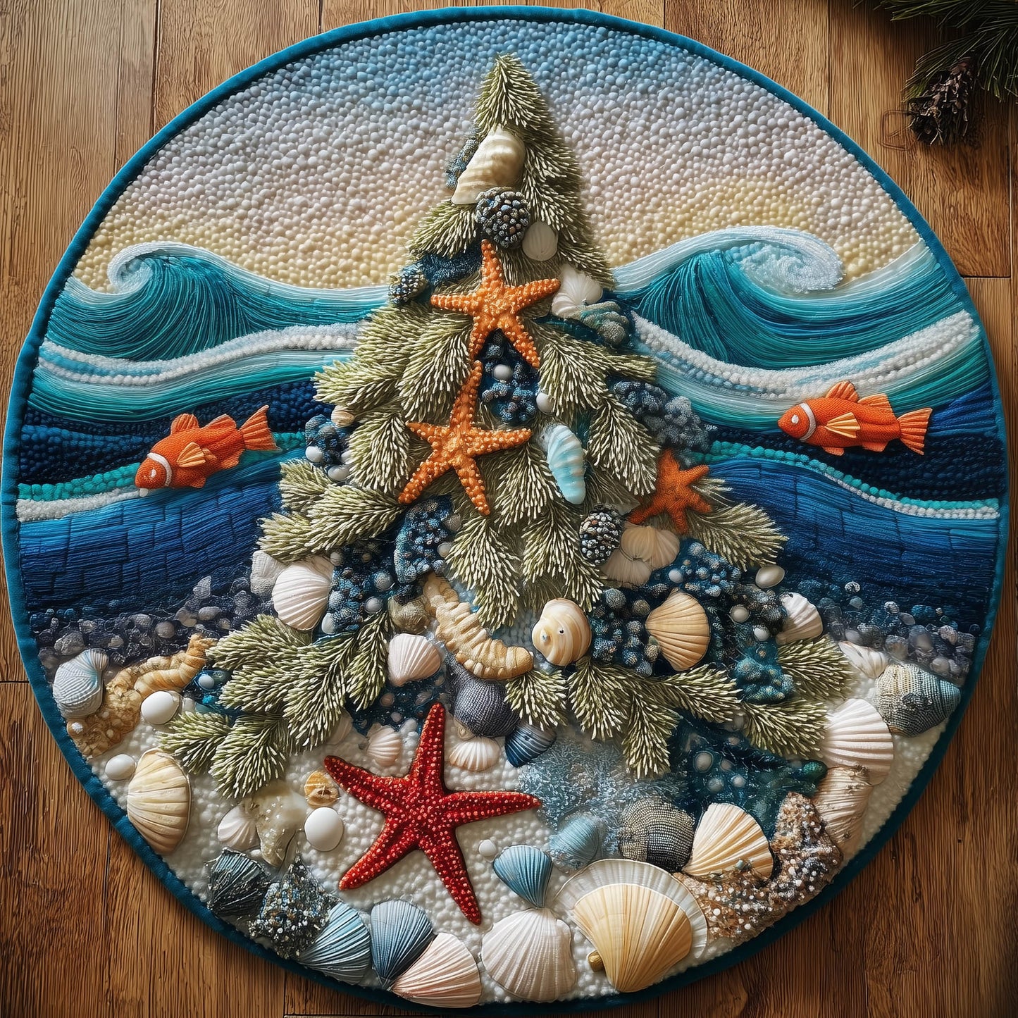 Oceanic Evergreen Quilted Round Mat GFTONT5702