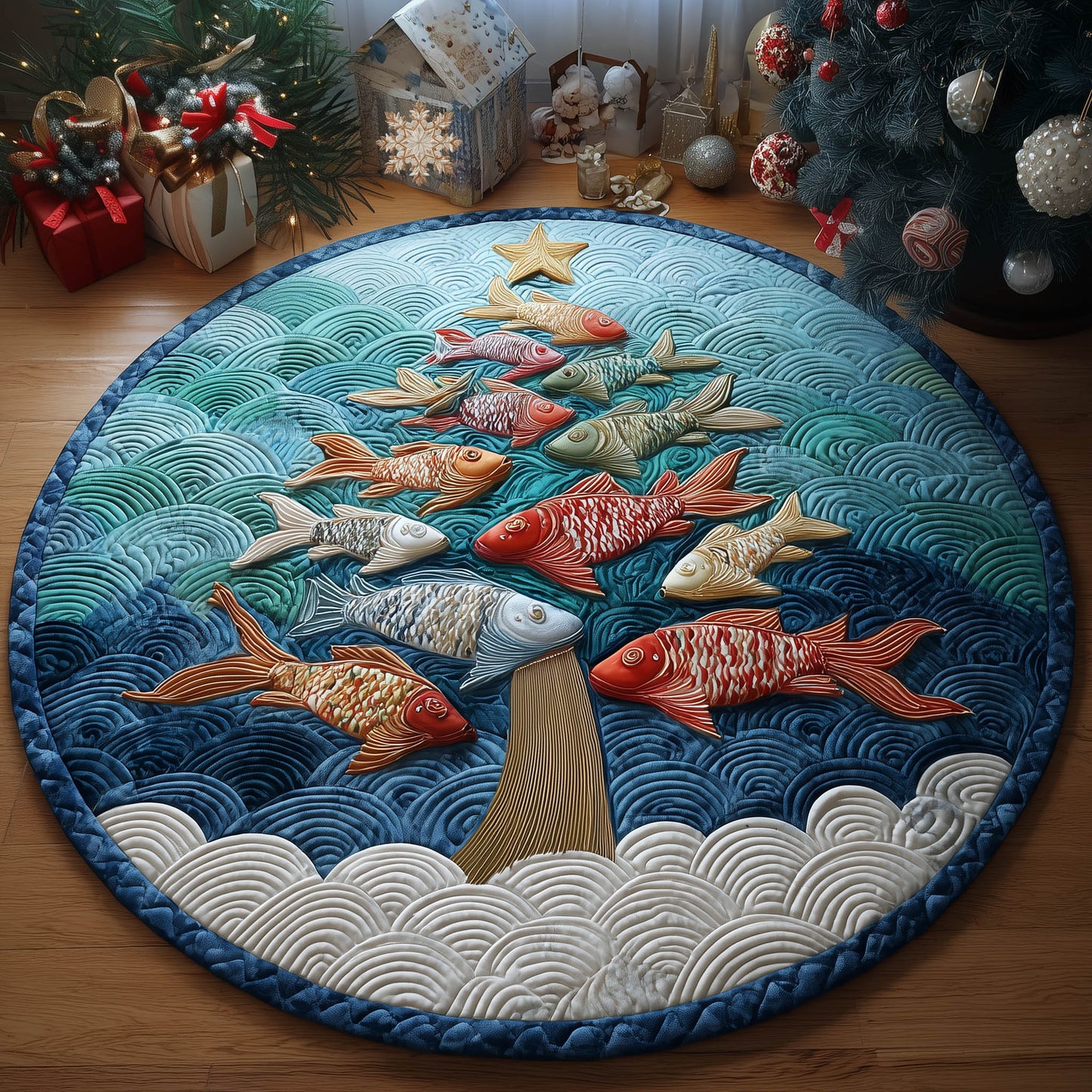 Abyssal Christmas Quilted Round Mat GFTONT5704