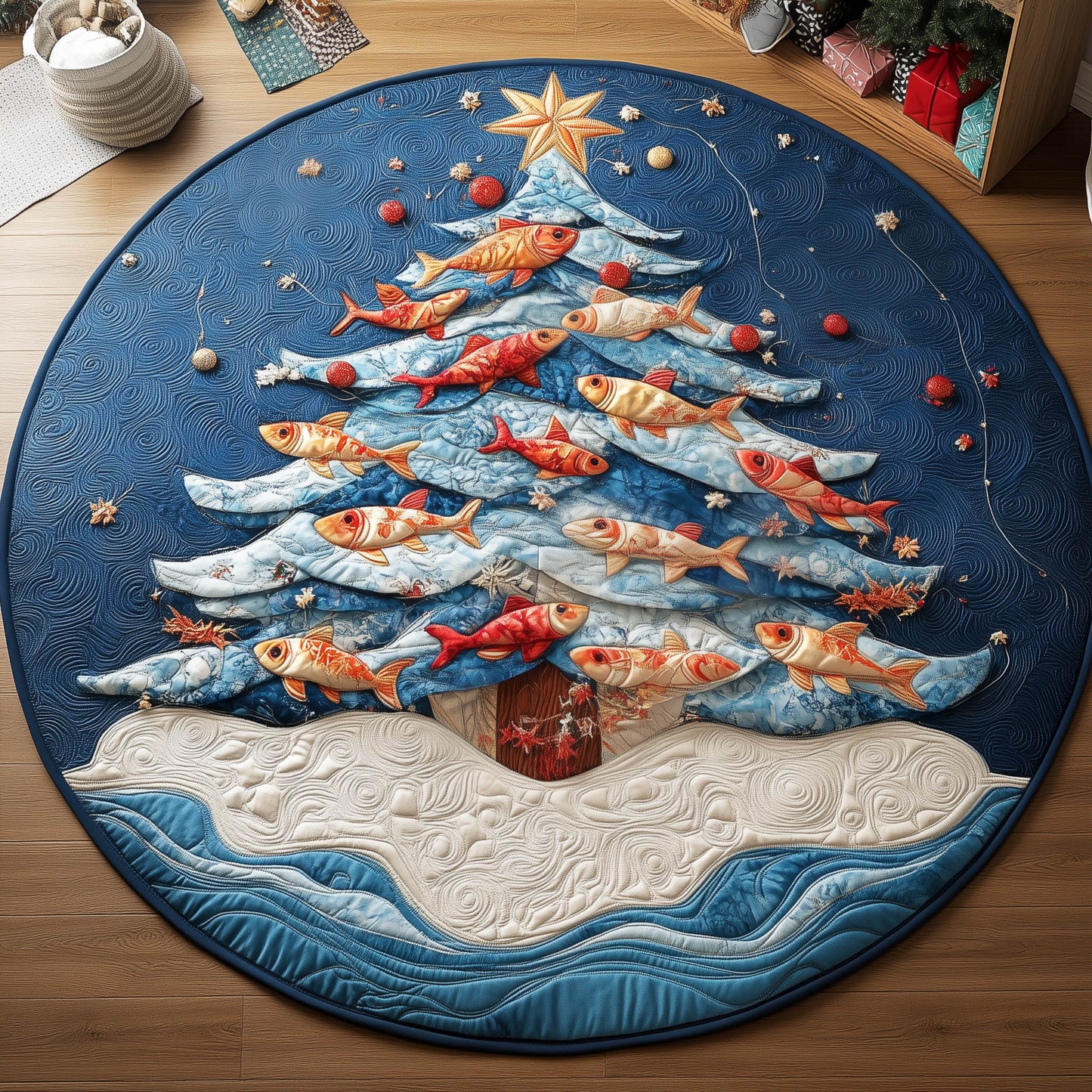 Abyssal Christmas Quilted Round Mat GFTONT5705
