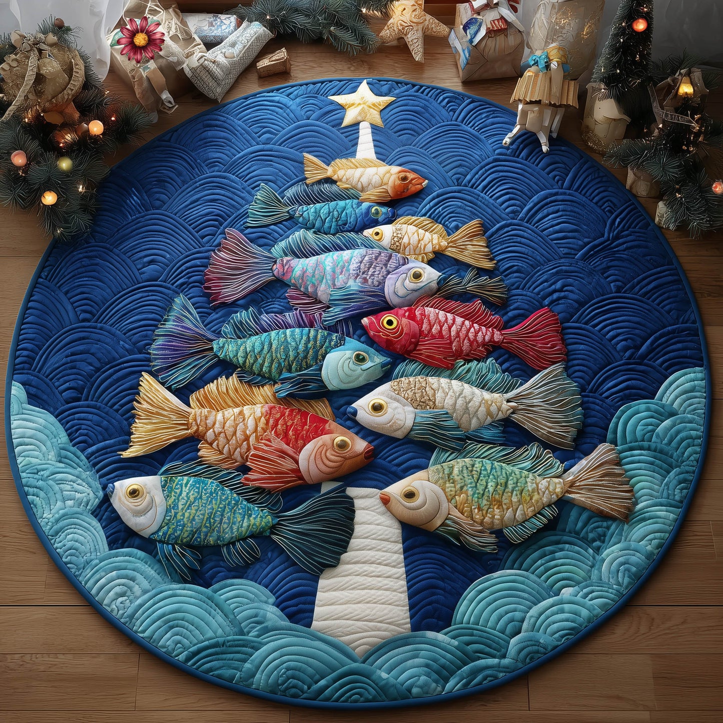 Abyssal Christmas Quilted Round Mat GFTONT5706