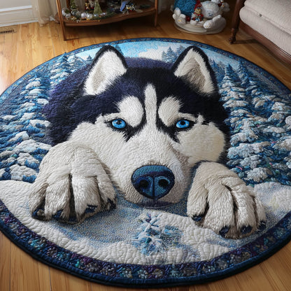 Joyful Husky Quilted Round Mat GFTONT5708