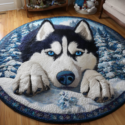 Joyful Husky Quilted Round Mat GFTONT5708