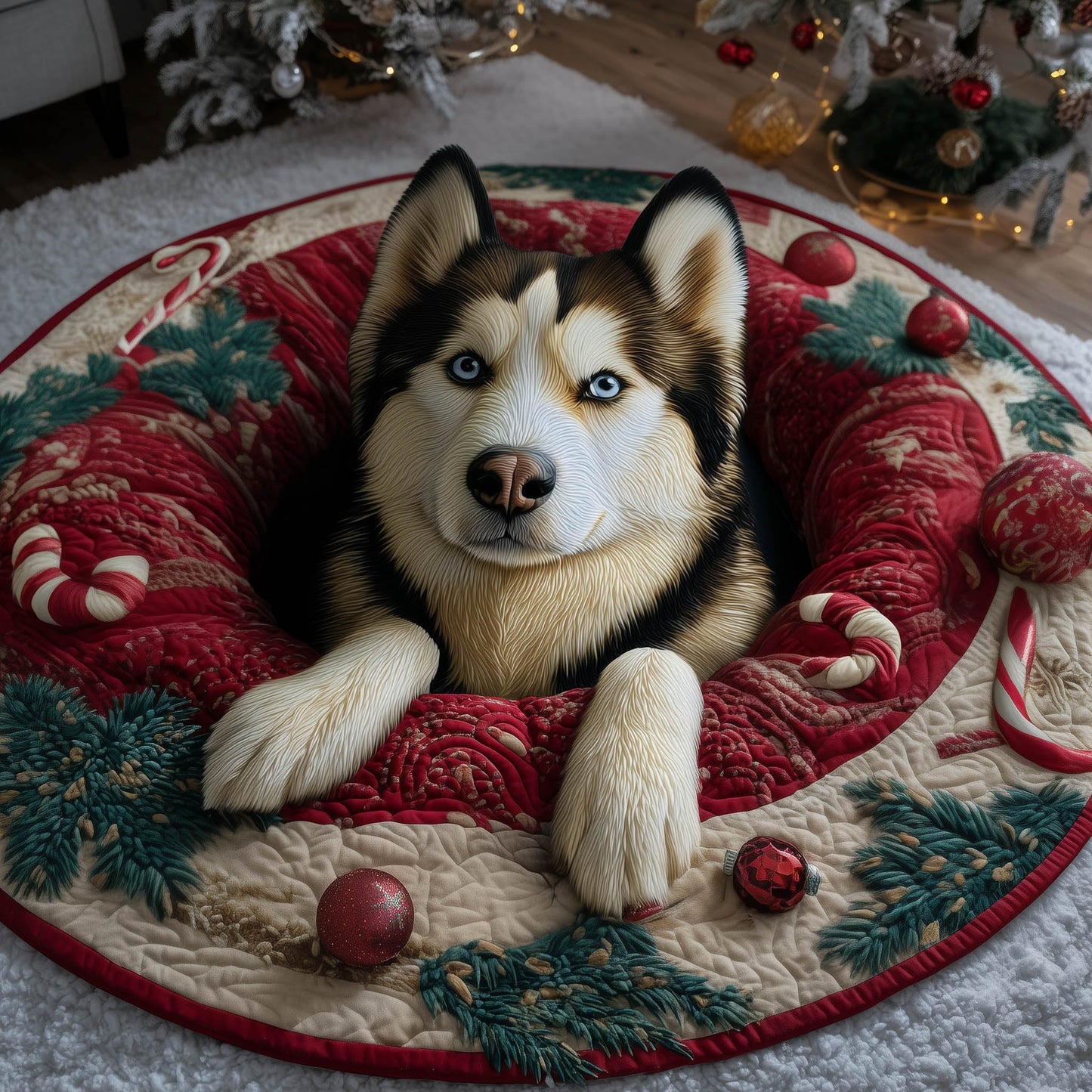 Delightful Husky Quilted Round Mat GFTONT5711