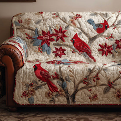 Festive Cardinal Quilted Sofa Cover GFTONT5716
