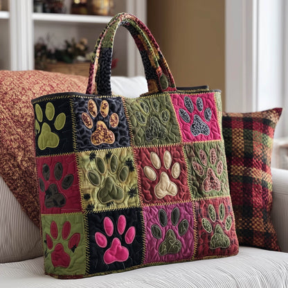 Pawsome Patchwork Quilted Tote Bag GFTONT5733