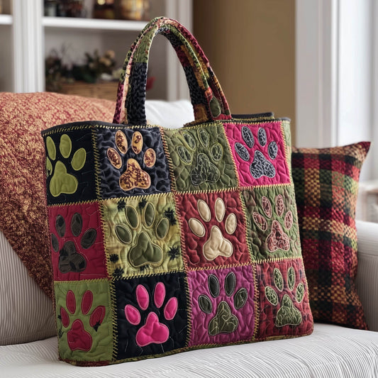 Pawsome Patchwork Quilted Tote Bag GFTONT5733