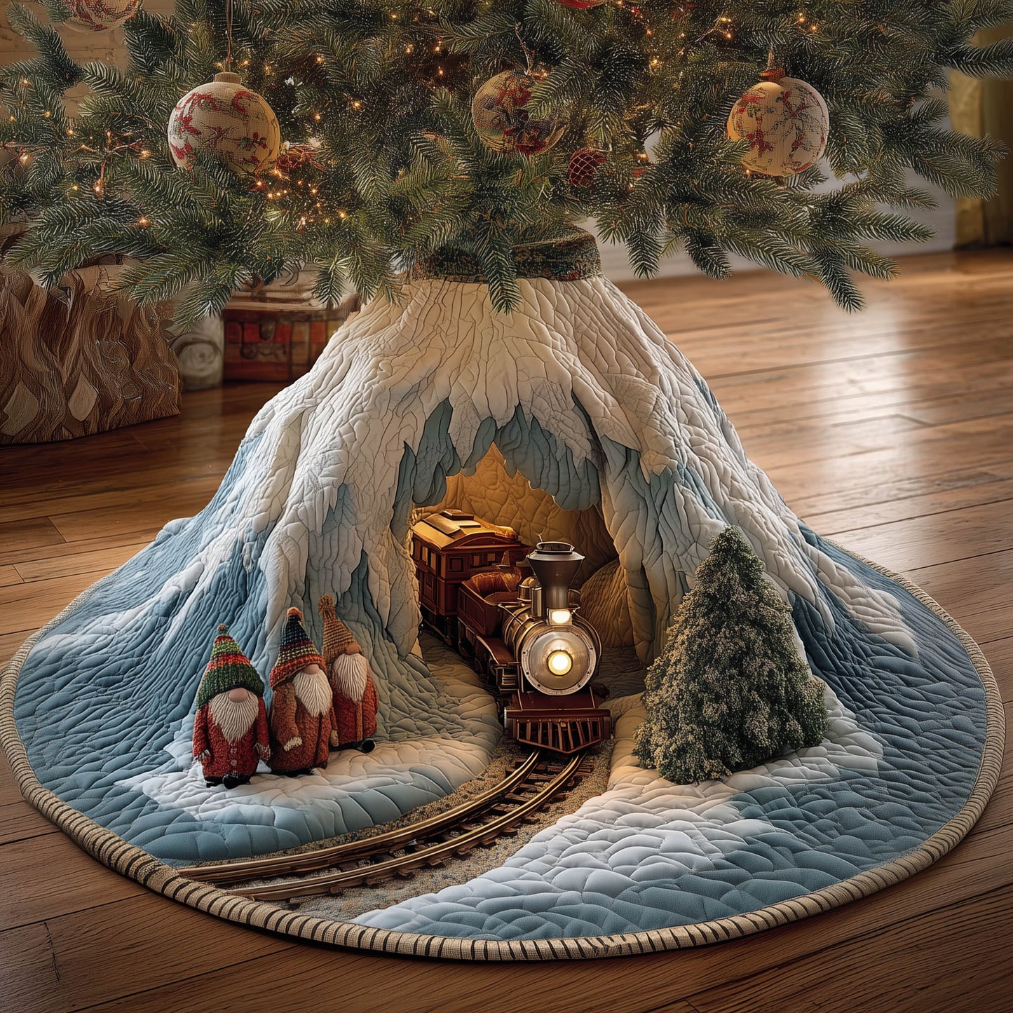 Gnome Express Quilted Tree Skirt GFTONT5751
