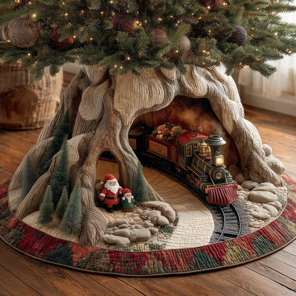 Gnome Railway Quilted Tree Skirt GFTONT5752