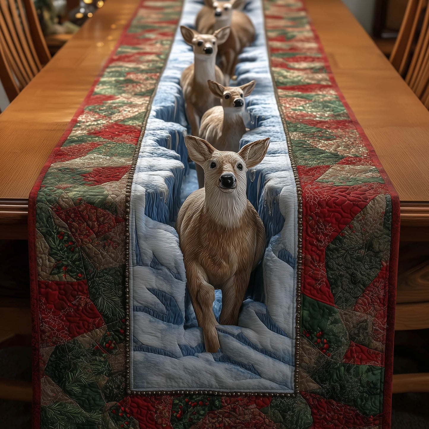 Seasonal Deer Quilted Table Runner GFTONT5769