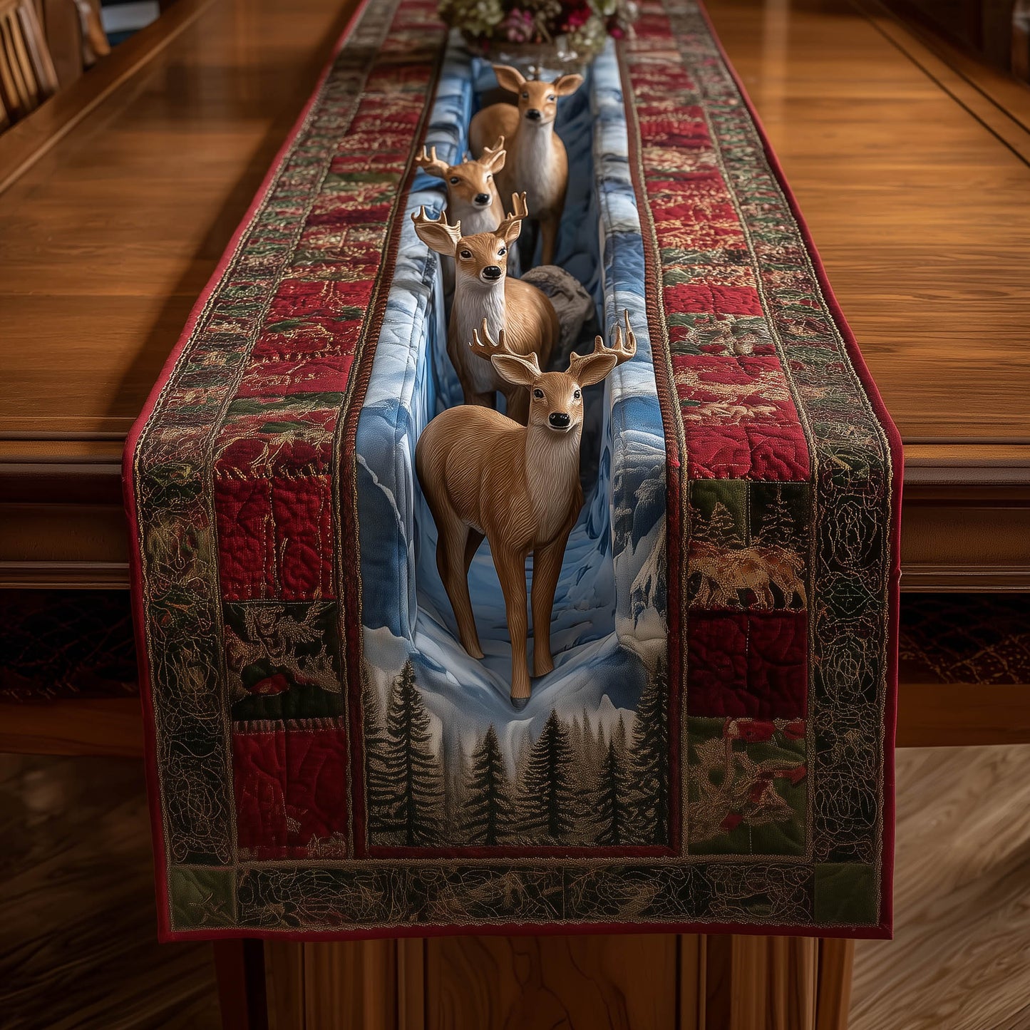 Seasonal Deer Quilted Table Runner GFTONT5770