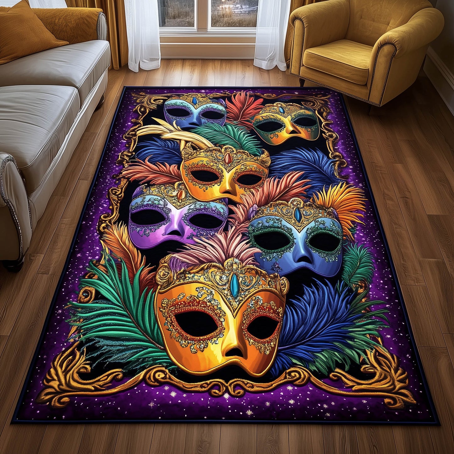 Golden Masquerade Area Rug GFTONT5817