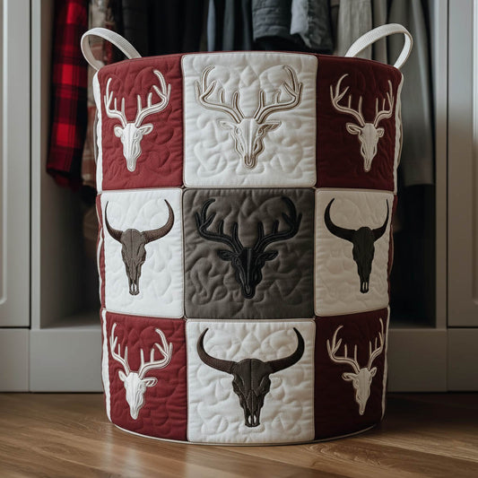 Rustic Antler Quilted Laundry Basket GFTONT5953