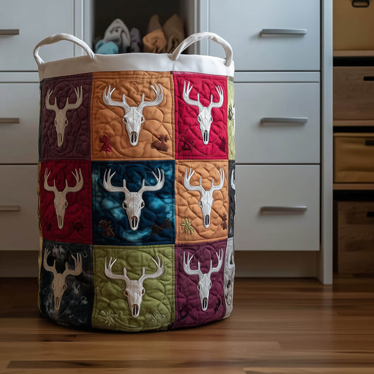 Deer Skull Quilted Laundry Basket GFTONT5956