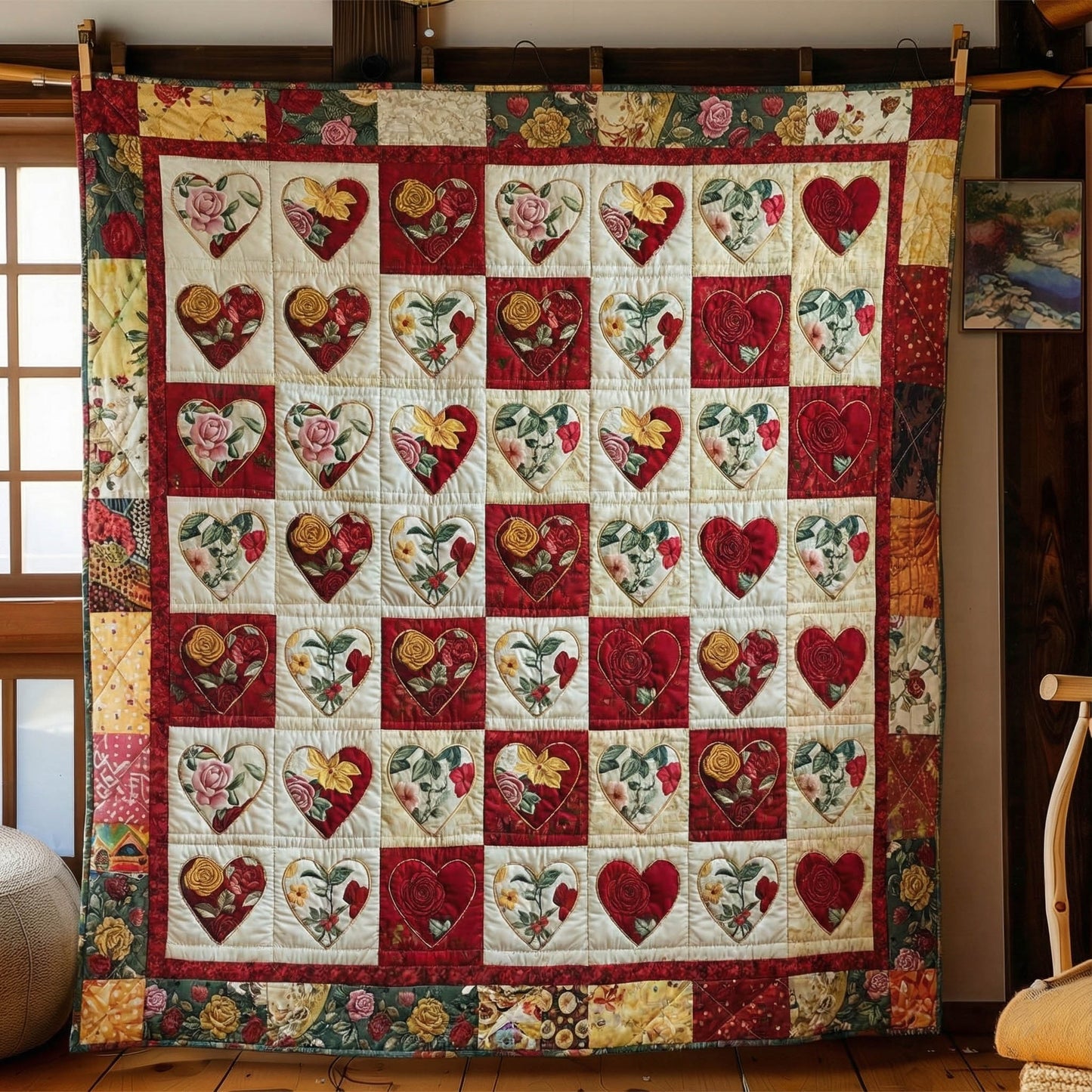 Rustic Heart Quilted Blanket GFTONT6066