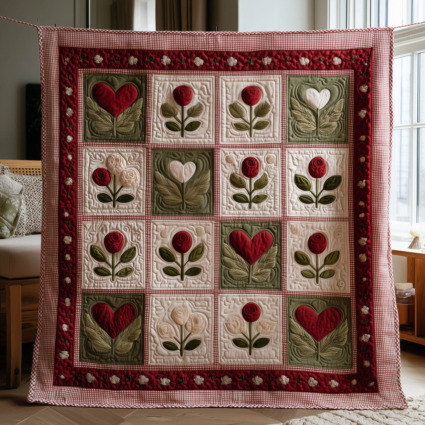 Valentine Stamps Quilted Blanket GFTONT6069
