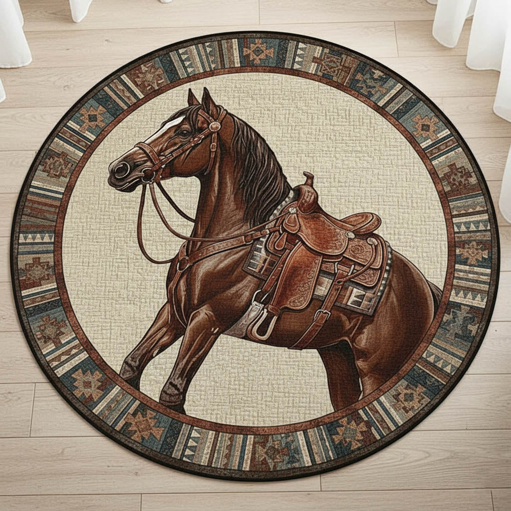 Prairie Horse Quilted Round Mat GFTONT6075