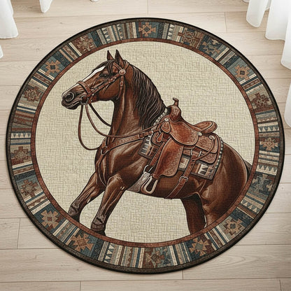 Prairie Horse Quilted Round Mat GFTONT6075