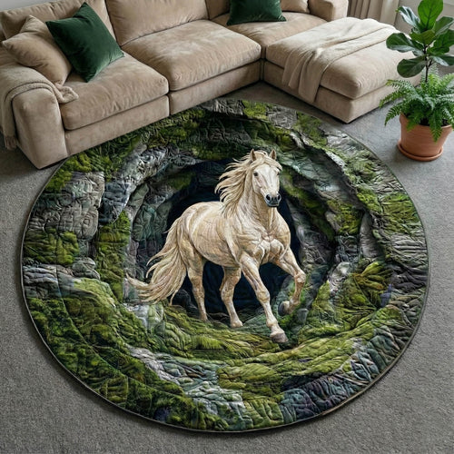 White Horse Quilted Round Mat GFTONT6076