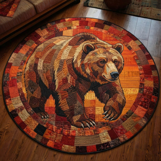 Rustic Bear Quilted Round Mat GFTONT6080