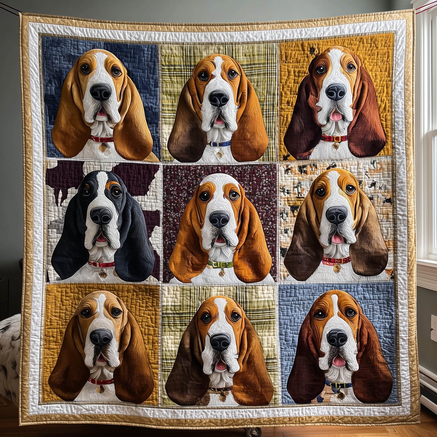 Adorable Basset Quilted Blanket GFTONT6087