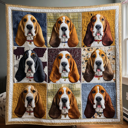Adorable Basset Quilted Blanket GFTONT6087