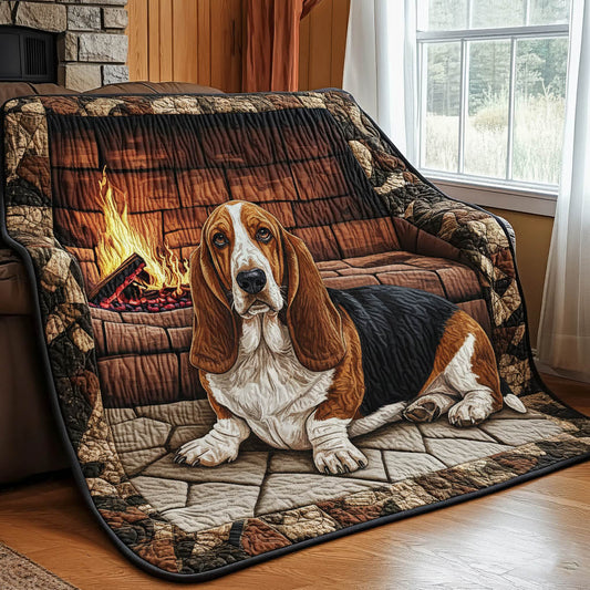 Adorable Basset Quilted Blanket GFTONT6088