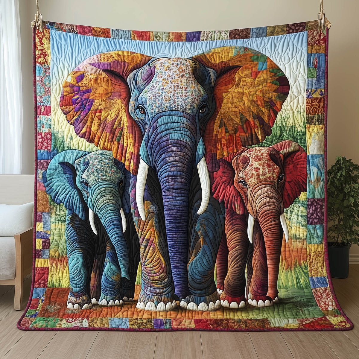 Majestic Elephant Quilted Blanket GFTONT6182