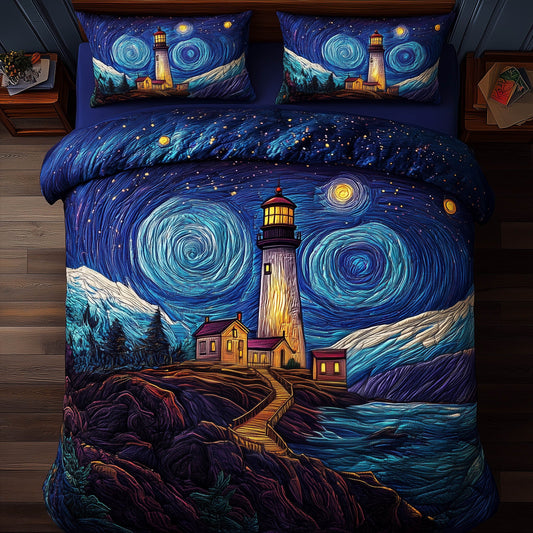 Twilight Lighthouse 3-Piece Quilted Bedding Set GFTONT6205
