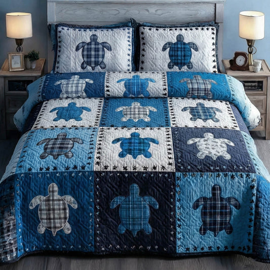 Turtle Patchwork 3-Piece Quilted Bedding Set GFTONT6212