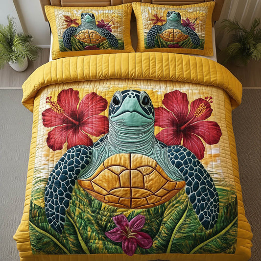 Charming Turtle 3-Piece Quilted Bedding Set GFTONT6213