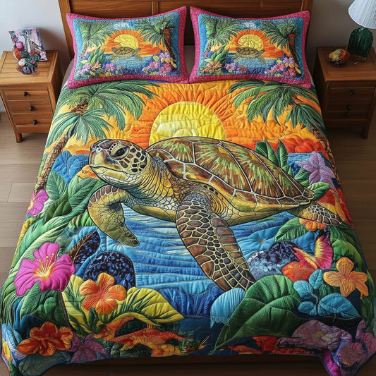Charming Turtle 3-Piece Quilted Bedding Set GFTONT6214